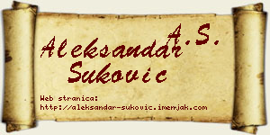 Aleksandar Šuković vizit kartica